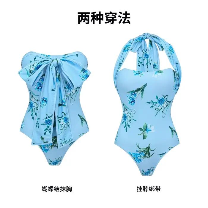 Bikini 2 pièces sexy pour femme avec bandeau, maillot de bain imprimé, tenue de plage, paréo, vêteme