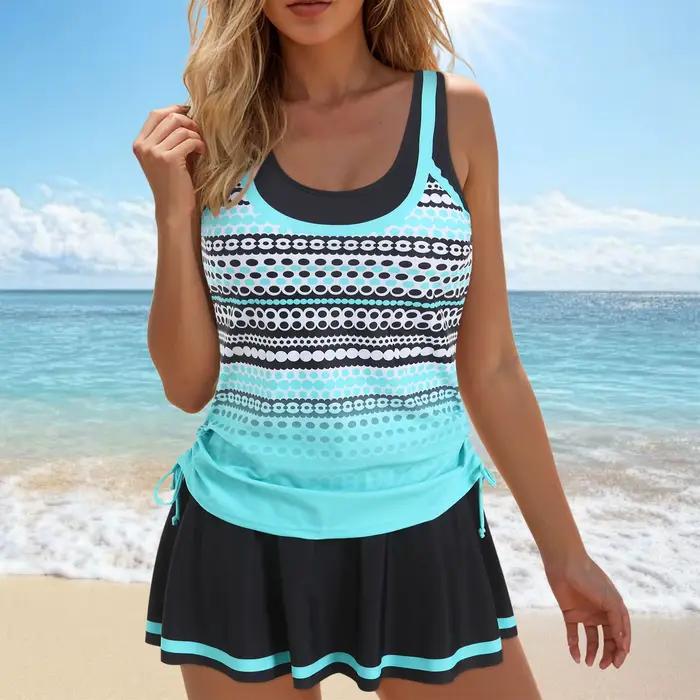 Maillot de bain Tankini Tankini maillots de bain pour femmes 2 pièces maillots de bain hauts avec Bo