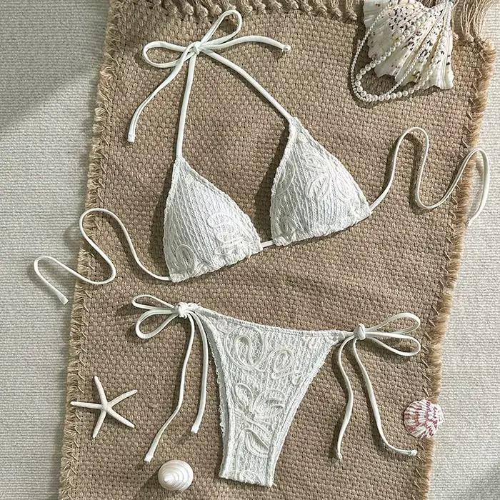 Bikini sexy 2026 pour femme, ensemble de maillots de bain en maille à motif géométrique, maillot de 