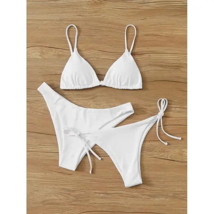 À la mode deux pièces Bikini maillot de bain ensemble avec Options de couleur unie maillot de bain f