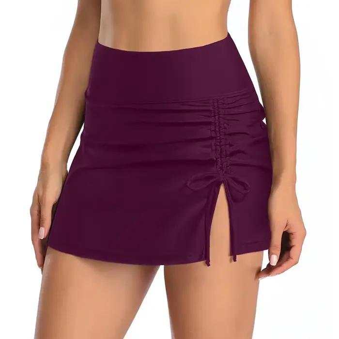 Jupe de bain bikini astronomique pour femme, slip intégré, short, jupe superposée, bas à volants, sh