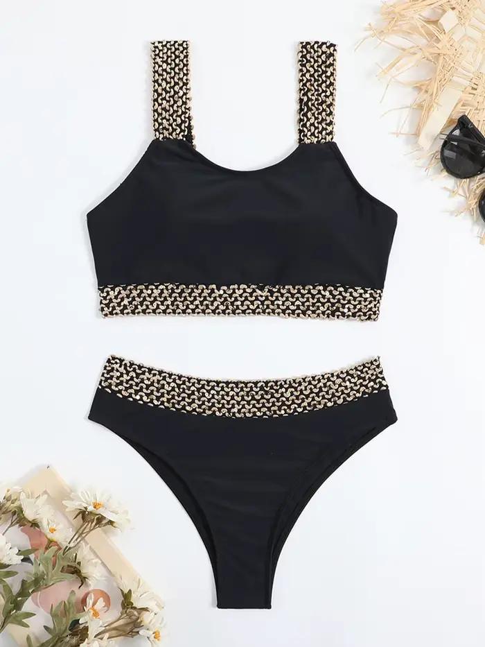 Sexy taille haute Bikini femmes coupe haute maillot de bain femme rembourré maillot de bain maillots