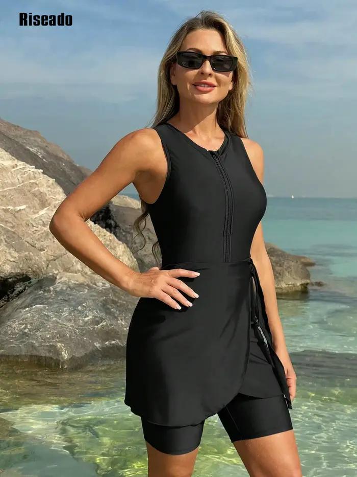 Maillot de bain 2 pièces pour protection contre les éruptions cutanées, sans manches, vêtements de p