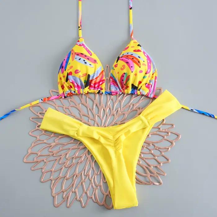 Nouvel ensemble de bikini 2026 pour femme, maillot de bain imprimé deux pièces, style brésilien, ave