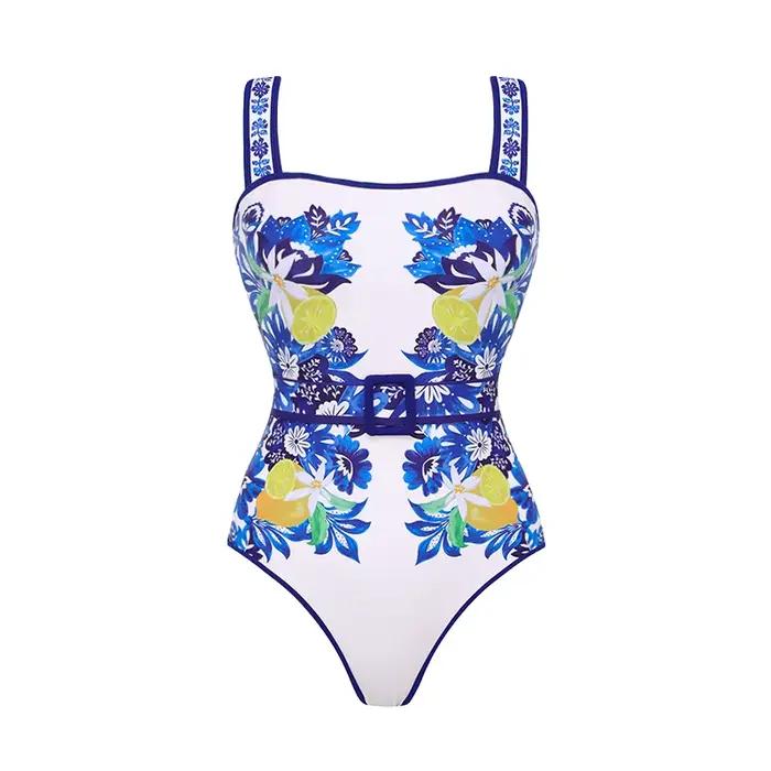 Maillot de bain une pièce imprimé, manches longues, vêtements de plage, body imbibé, liquimanquer de