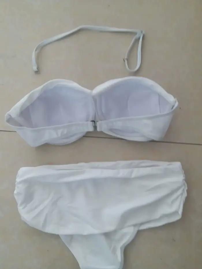Maillot de bain bikini sans fil pour femme, sexy, en dentelle, froncé, avec armatures, marque chinoi