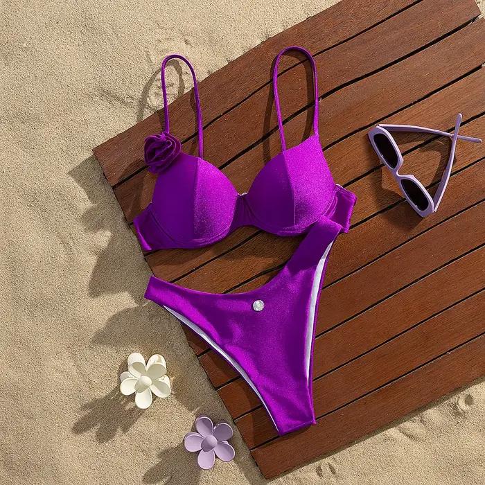Maillot de bain deux pièces pour femmes, sexy, push-up, imbibé, micro, rayé, bikini, ensemble, 2025