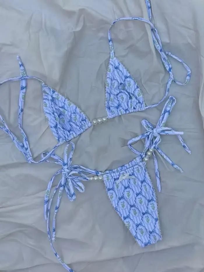 Micro Bikini ensemble 2026 nouveaux maillots de bain femmes maillot de bain Sexy brésilien perle Biq