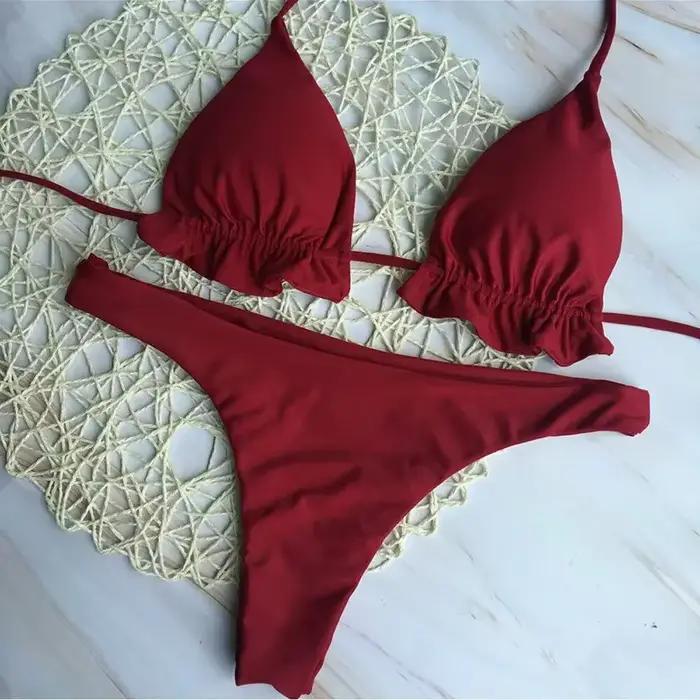 Ensemble de bikini brésilien pour femme, maillot de bain sexy, haut bandage, string astronomique, ma