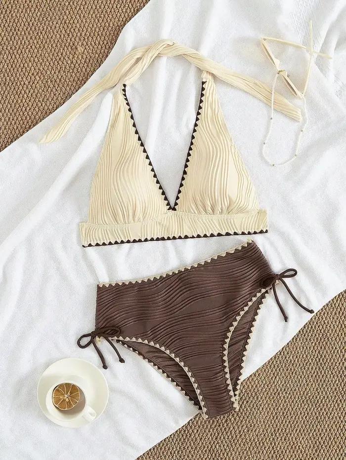 Ensemble de bikini taille haute pour femme