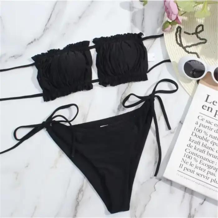 Maillot de bain plissé pour femmes