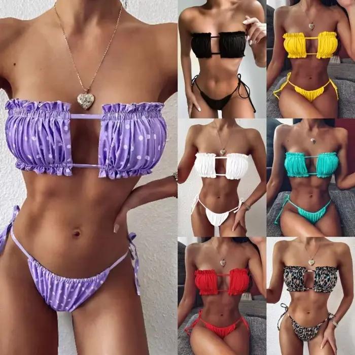 Maillot de bain plissé pour femmes