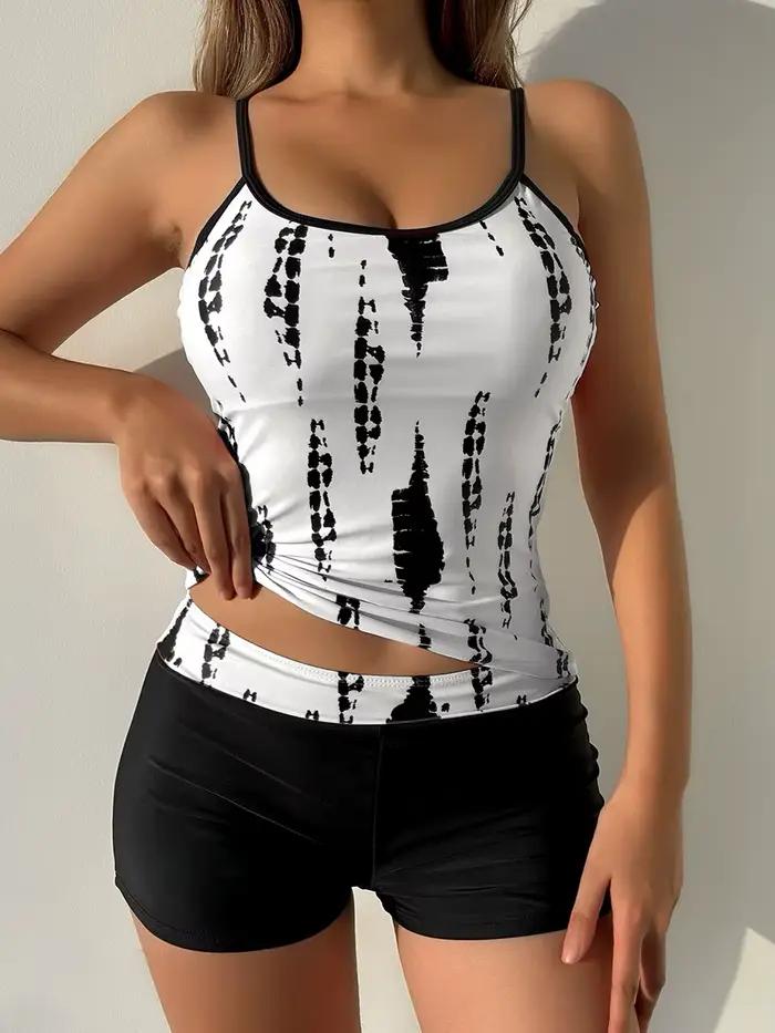Bikinis deux pièces maillots de bain femmes nage imprimé polyester nylon jupe gilet dos nageur croisé occasions spéciales été plage piscine