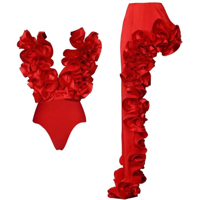 Maillot de bain une pièce à volants