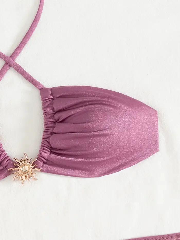 Maillot de bain bikini avec jupe pour femme