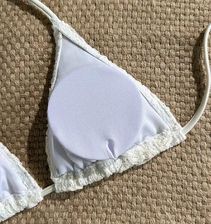 Bikini sexy 2026 pour femme, ensemble de maillots de bain en maille à motif géométrique, maillot de bain deux pièces, tenue de plage, maillot de bain push-up