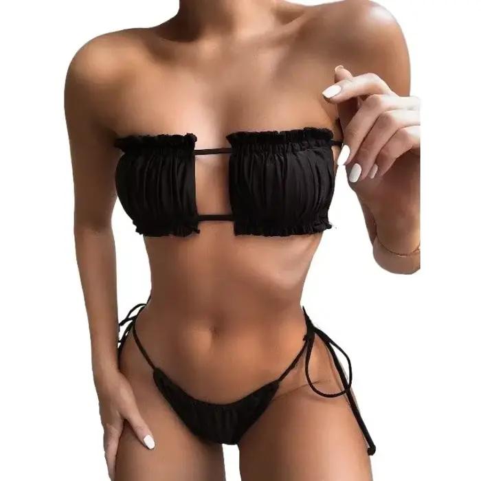 Maillot de bain plissé pour femmes
