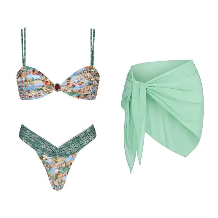 Bikini sexy avec jupe pour femmes