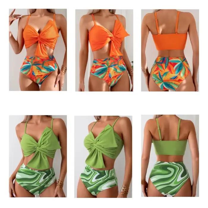 Bikini à nœud imprimé pour femmes