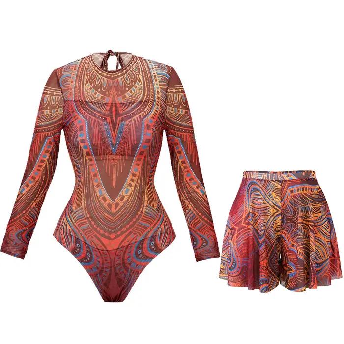 Maillot de bain en maille avec pantalon Long
