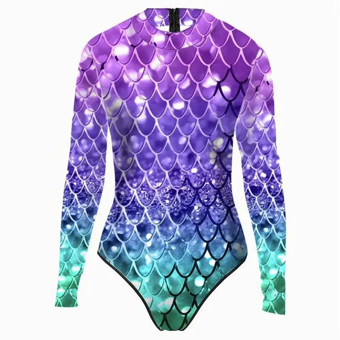 Maillot de bain une pièce vert et violet