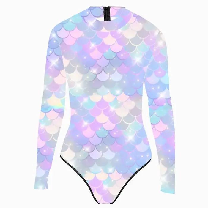 Maillot de bain une pièce vert et violet