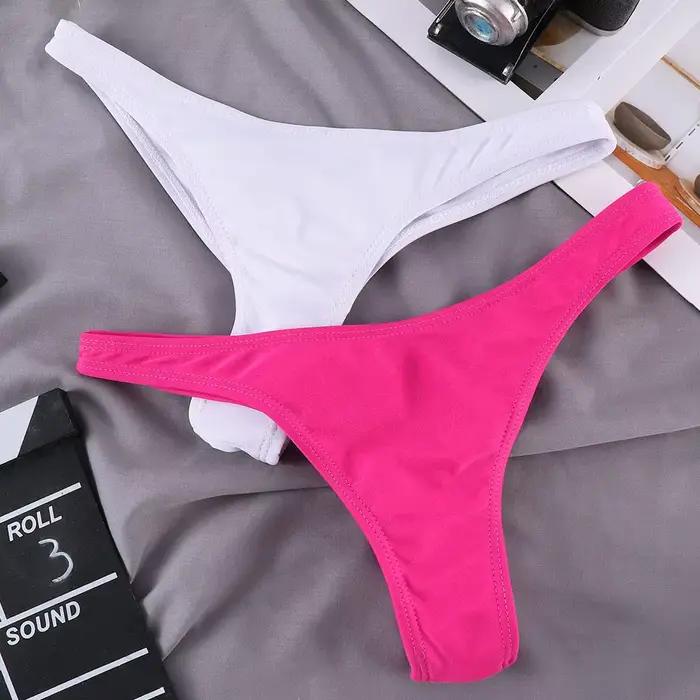 Bikini Shorts String Bas Femme Polyester Spandex Taille Adaptable Occasions Plage Piscine Modèle Chic Élégance Activités Estivales