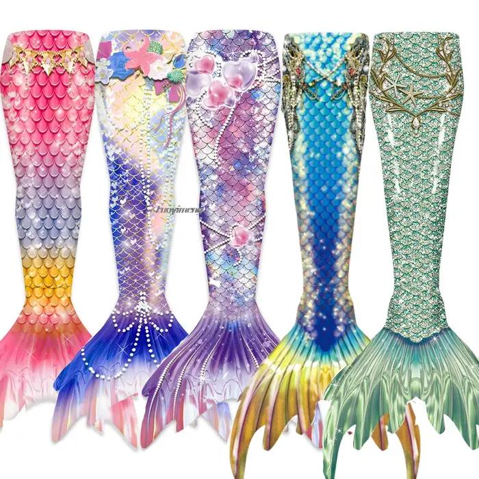 Femmes filles queue de sirène maillot de bain mère fille famille maillots de bain la petite sirène Costume Cosplay vêtements de plage maillot de bain