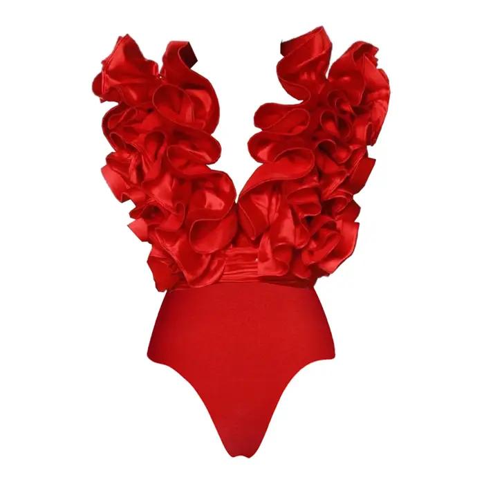 Maillot de bain une pièce à volants