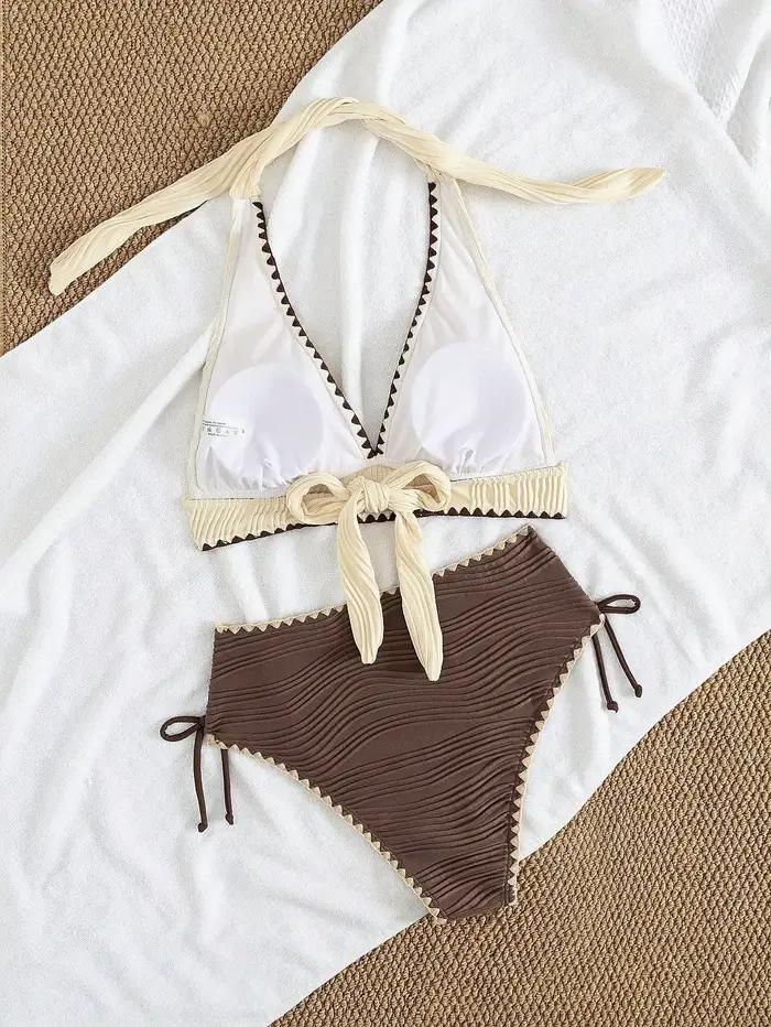 Ensemble de bikini taille haute pour femme