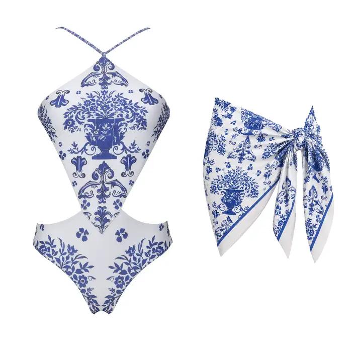 Ensemble bikini imprimé sexy avec pantalon
