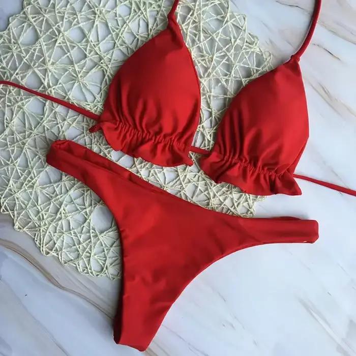 Ensembles de bikinis brésiliens sexy haut bandage string pour femmes styles de rue occasions estivales