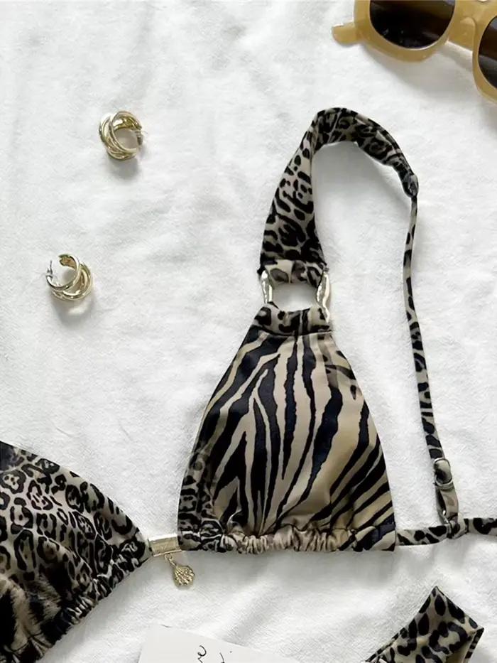 Maillot de bain brésilien léopard pour femmes