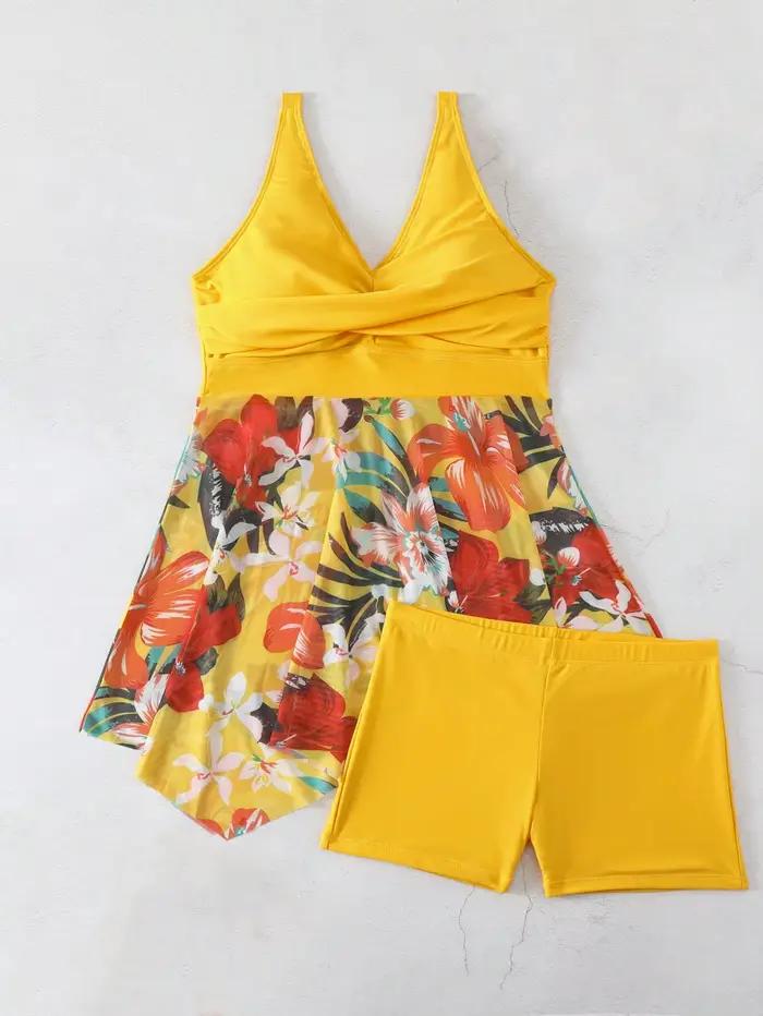 Maillot de bain imprimé numérique tankini conservateur