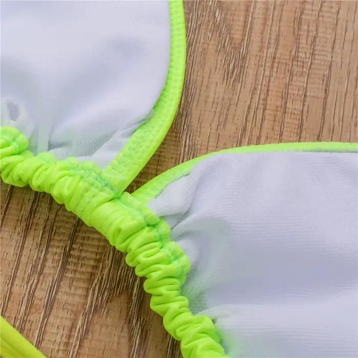 Maillot de bain en cuir PU brillant néon