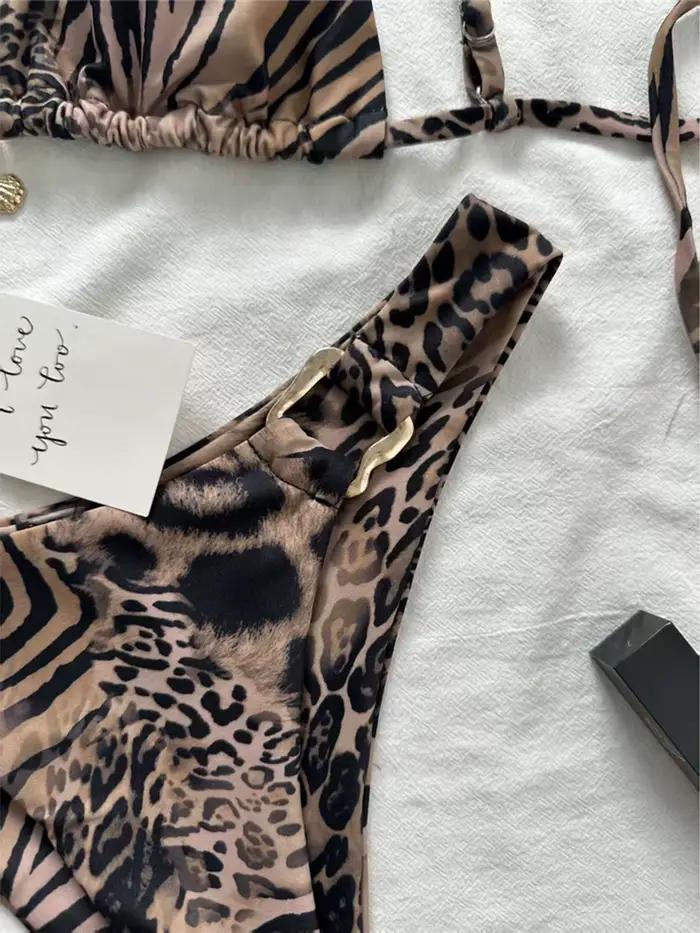 Maillot de bain brésilien léopard pour femmes