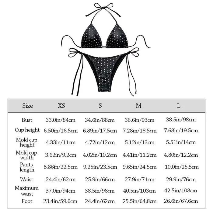 Ensemble 2 pièces de maillot de bain bikini à pois pour femme