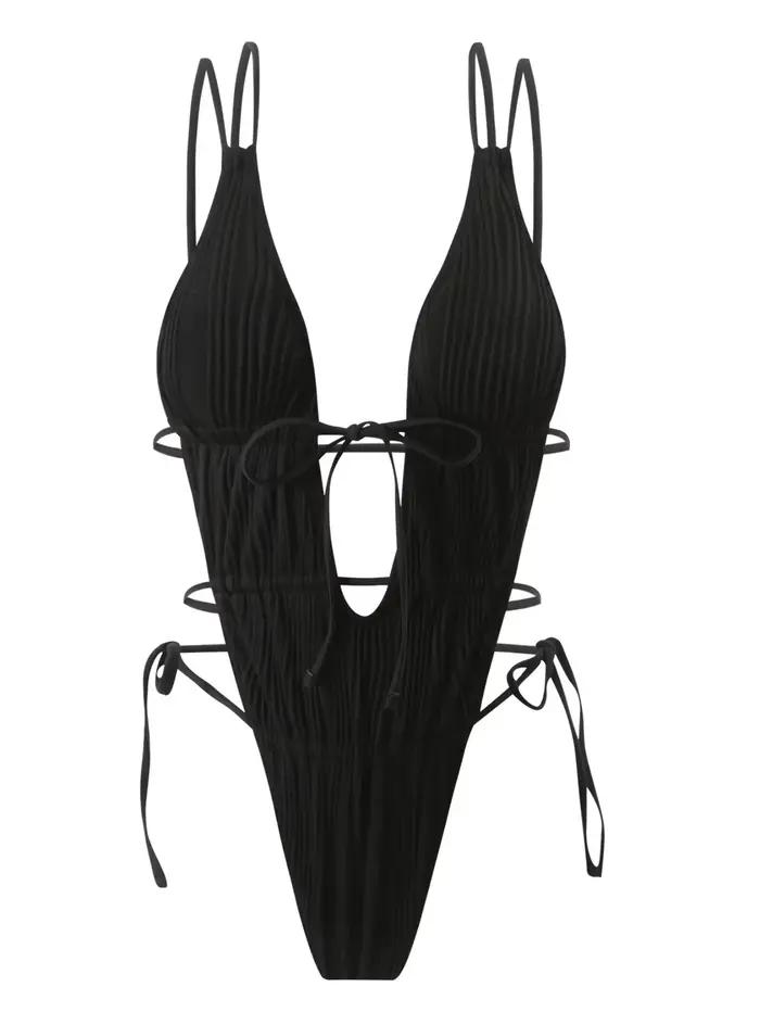Maillot de bain une pièce à lacets pour femmes