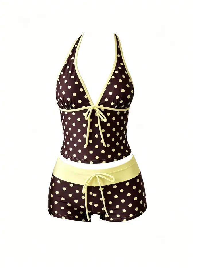 Ensemble bikini à pois kawaii