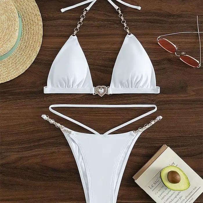 Nouvel ensemble de bikini pour femme à col en V profond