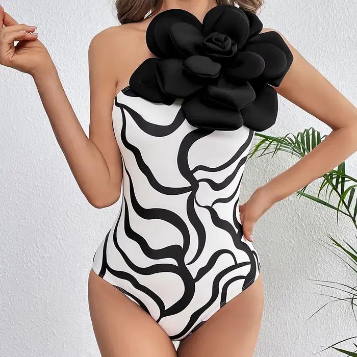 Nouveau Maillot de Bain Une Pièce Luxe Femme 2026 avec Imprimé Fleurs pour Activités Plage et Natation Occasions Spéciales