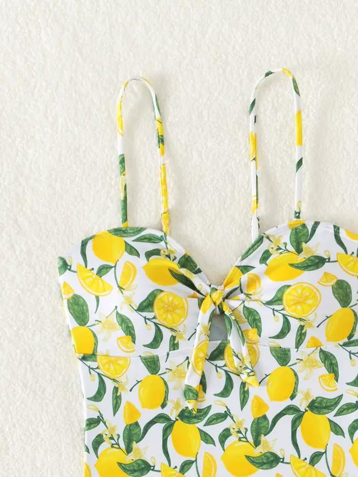 Nouveau Maillot de Bain Une Pièce Sexy 2026 à Imprimé Fruits Jaunes