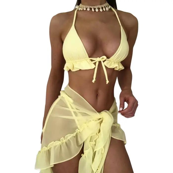 Maillot de bain sexy à lacets pour femme