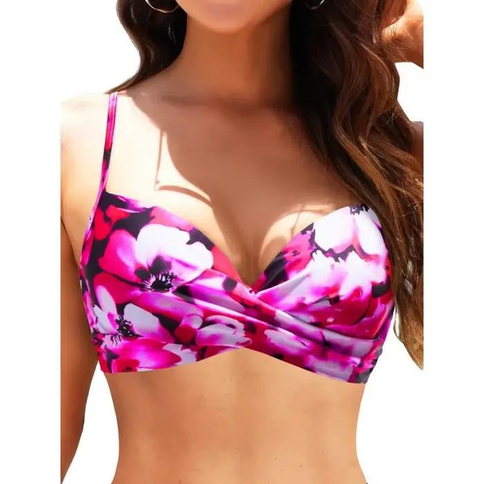 Maillot de bain bikini floral pour femmes, polyester durable, design séparé, couleur variée, pour plage et piscine, idéal pour vacances et mariages de plage