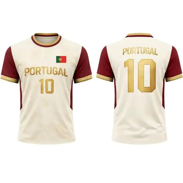 Maillot de l'équipe nationale de football du Portugal, séchage rapide, adapté aux enfants et aux adultes, idéal pour les sports de plein air.