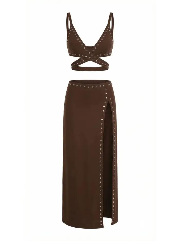Maillot de bain bikini Ashgaily deux pièces pour femmes avec jupe brésilienne et bandeau élégant pour les vacances et les journées de plage