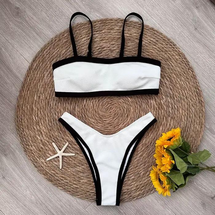 Maillot de bain noir et blanc pour femmes