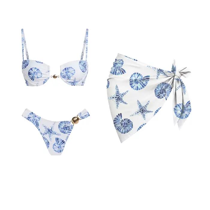 SEAURAL 2026 Nouveau Lot de 3 Maillots de Bain Sexy Rétro Imprimés pour Femme