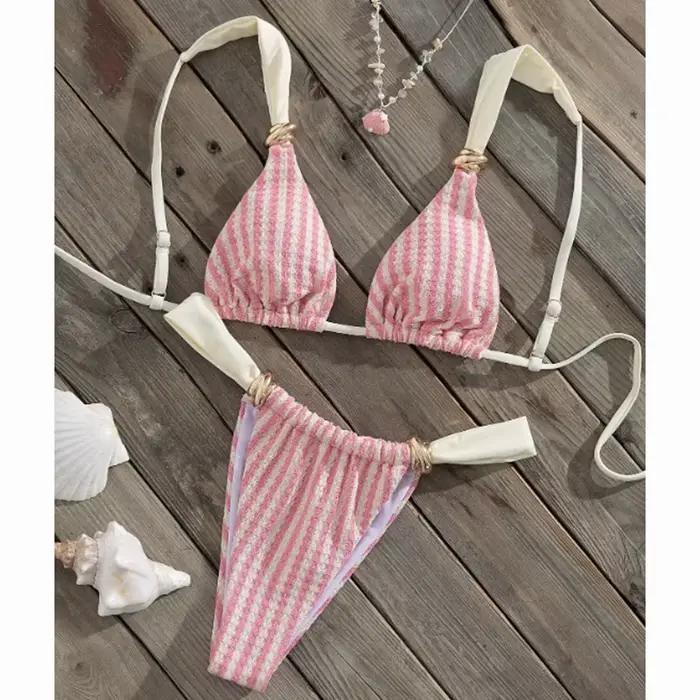 Maillot de bain rayé femme