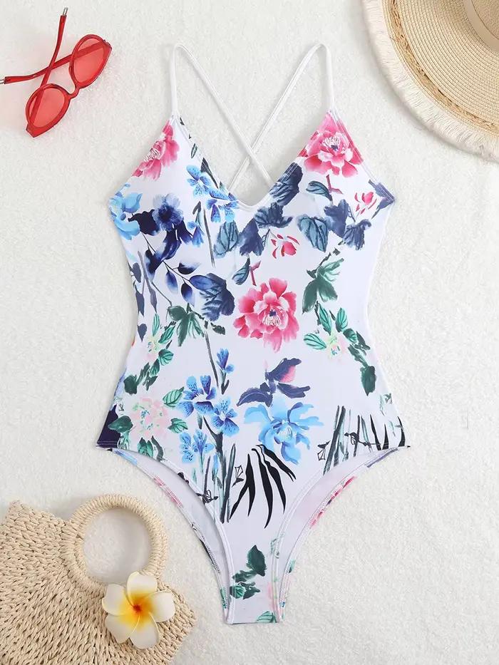 Maillot de bain une pièce à fleurs